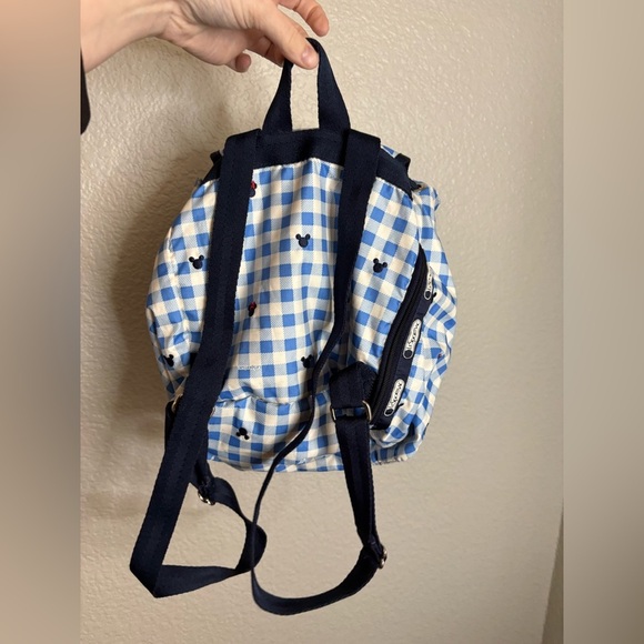 LeSportsac Disney Mickey Minnie Silhouette Blue Gingham Backpack